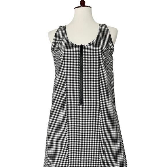 Michael Kors Collection Black & White Sleeveless Checkered Midi Dress Size 10 - Picture 5 of 9